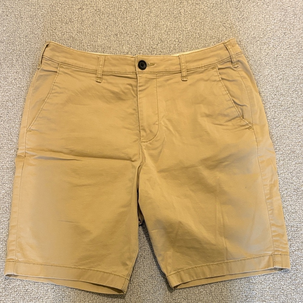 Hollister Men's Khaki Flat Front Shorts